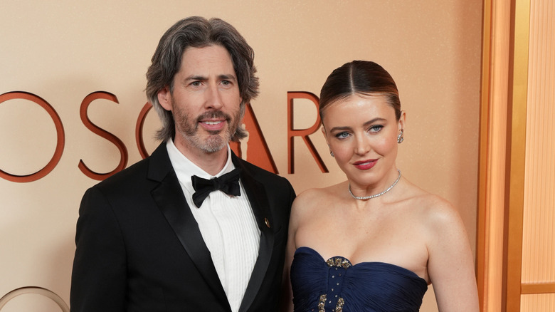(l-r): Jason Reitman and Lorraine Nicholson posing on the Oscars red carpet.