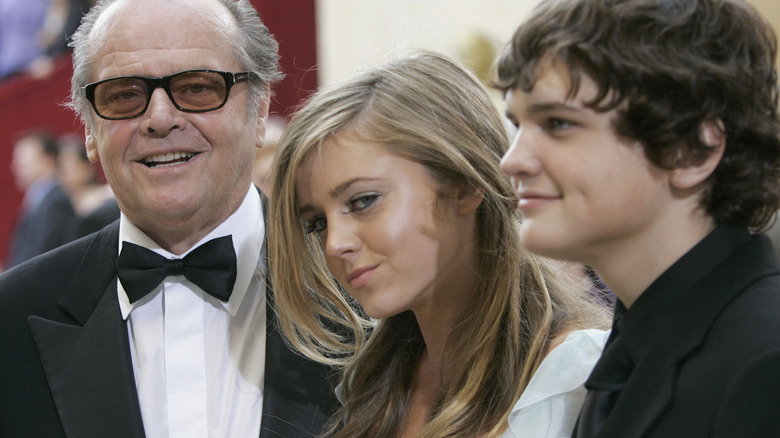Jack Nicholson's daughter with her father and brother