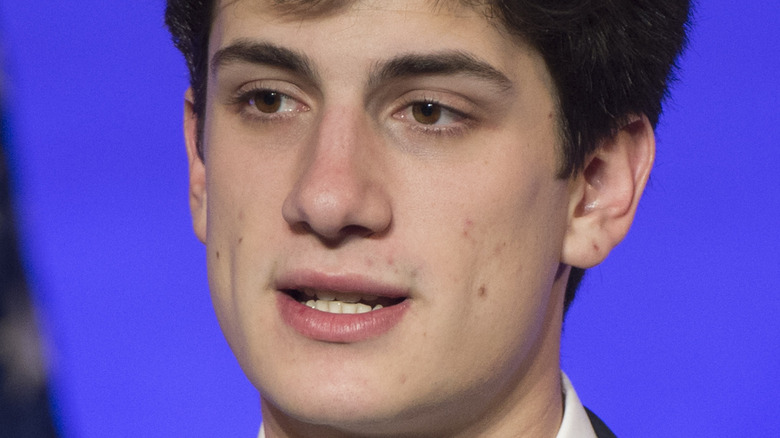 Caroline Kennedy and Jack Schlossberg speaking on TV