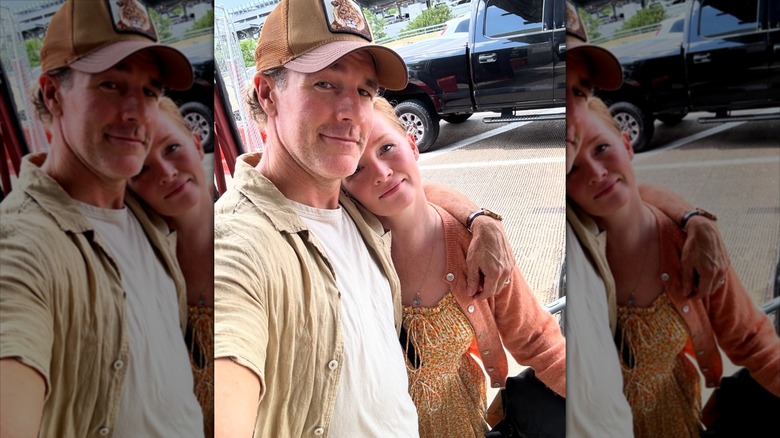 James and Kimberly Van Der Beek posing for selfie