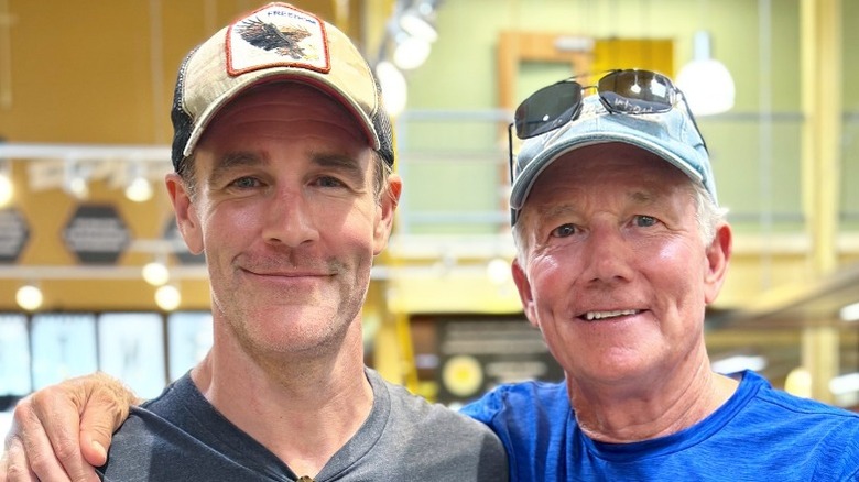 James Van Der Beek and father James William Van Der Beek Sr. pose together