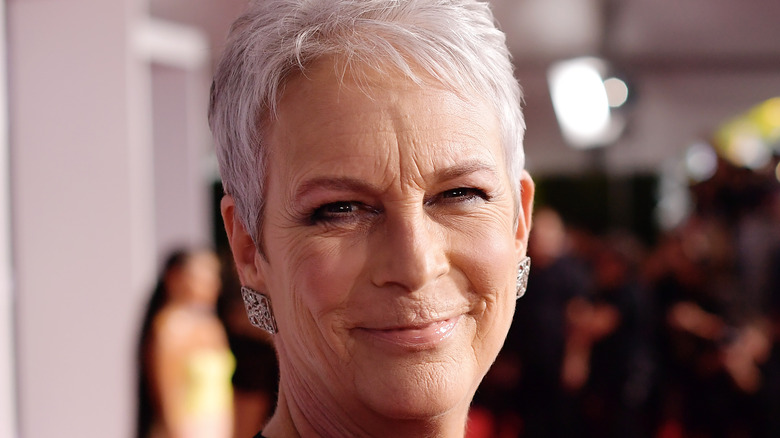 Jamie Lee Curtis poses on the red carpet