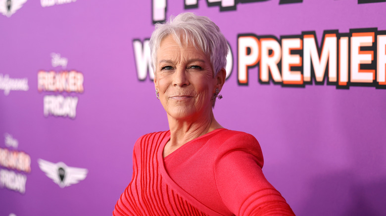 Jamie Lee Curtis smiling at the Los Angeles premiere of "Freakier Friday" in 2025