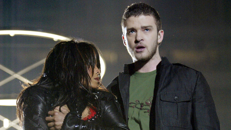 Justin Timberlake and Janet Jackson performing together
