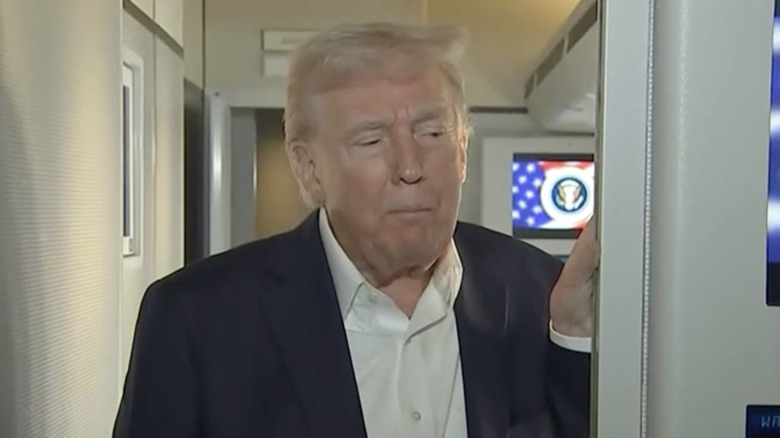 President Donald Trump on Air Force One