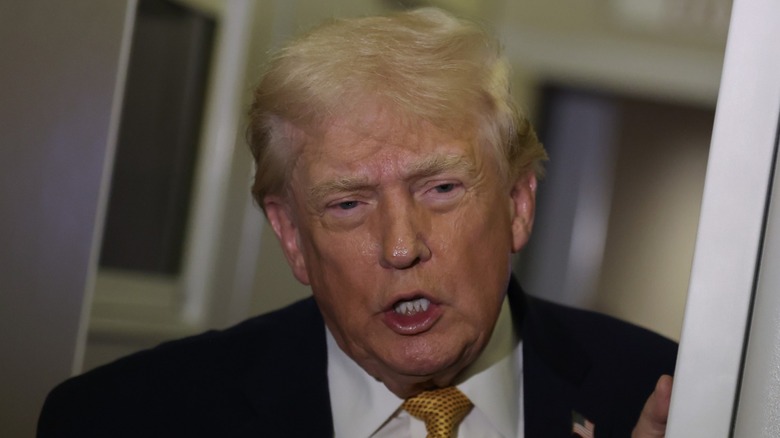 Donald Trump on board Air Force One in 2026