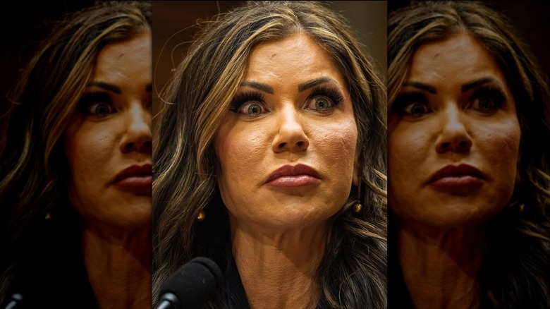 Kristi Noem looking surprised