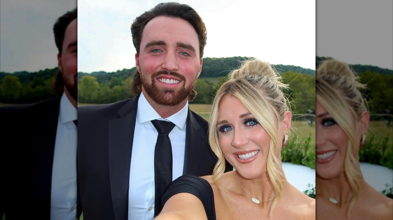 Riley Gaines posing with her husband