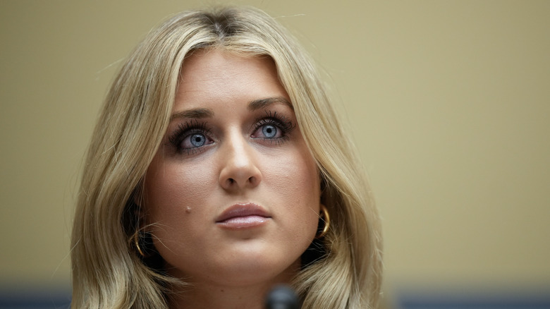 Riley Gaines staring