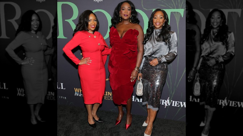 Jasmine Crockett, Ashley Allison and Abby Phillips at a gala
