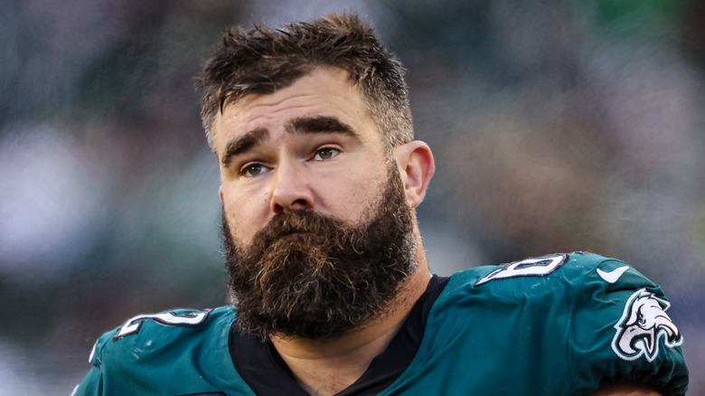 Jason Kelce cheering at Buffalo Bills-Kansas City Chiefs game