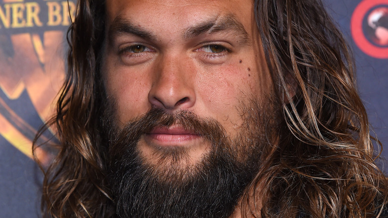 Actor Jason Momoa on the red carpet. 