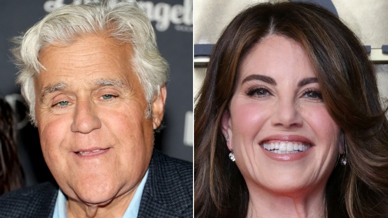 Split image of Jay Leno and Monica Lewinsky