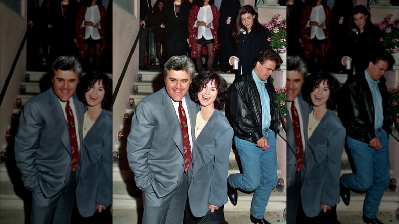 Mavis and Jay Leno smiling and laughig