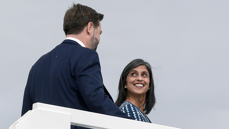 Usha Vance smiling at JD Vance