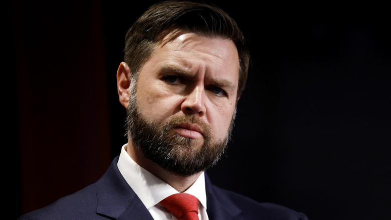 JD Vance frowns