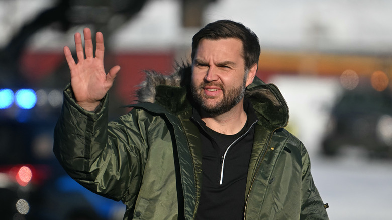 JD Vance waving during his Greenland visit