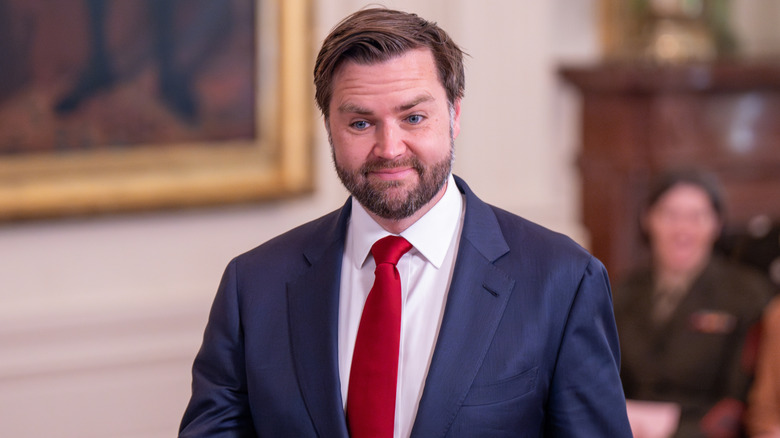 JD Vance ta a White House event in May 2025