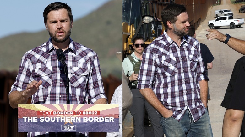 JD Vance wears plaid