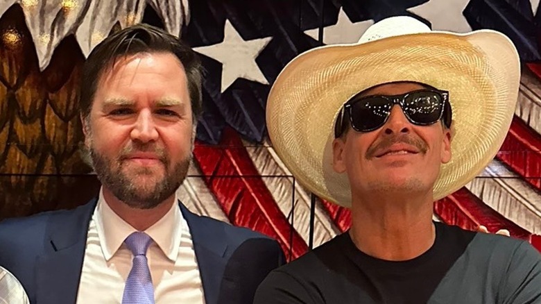 JD Vance and Kid Rock posing for a photo together