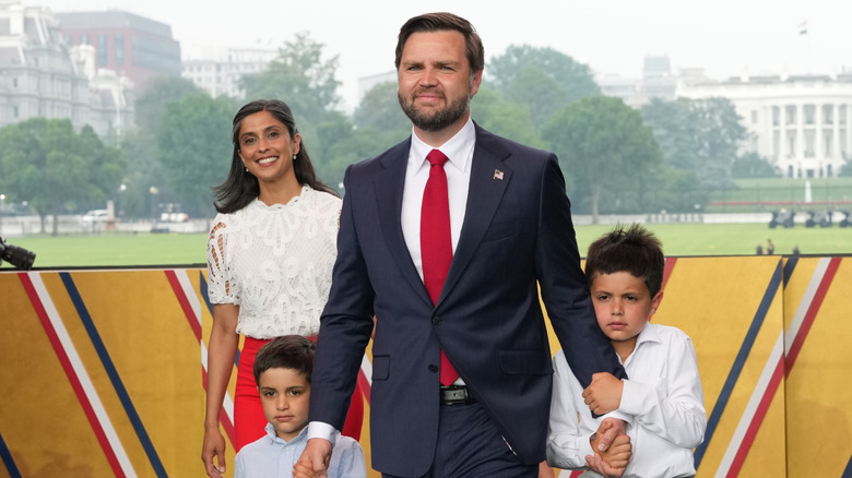 Usha Vance, JD Vance, and their kids at the military parade in Washington D.C. on Donald Trump's birthday