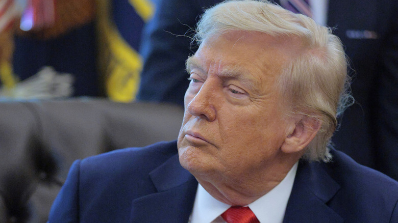 Donald Trump looking stern