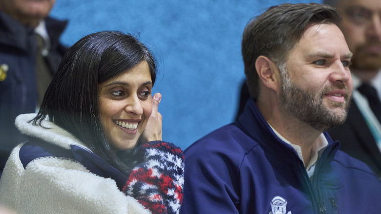 Usha Vance smiling next to JD Vance