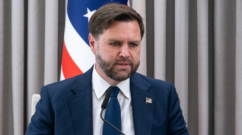 JD Vance reacts during a meeting in Jerusalem, Israel (2025)