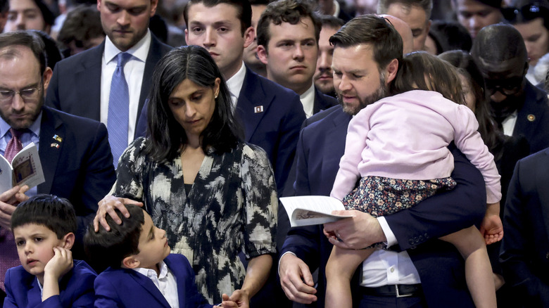 Vice President JD Vance, Usha Vance, and their children attend mass