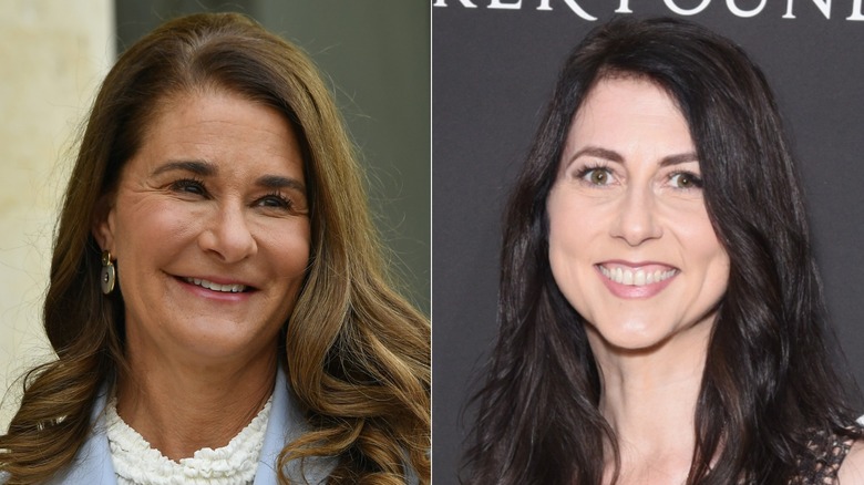 A split image of Melinda Gates and Mackenzie Scott smiling