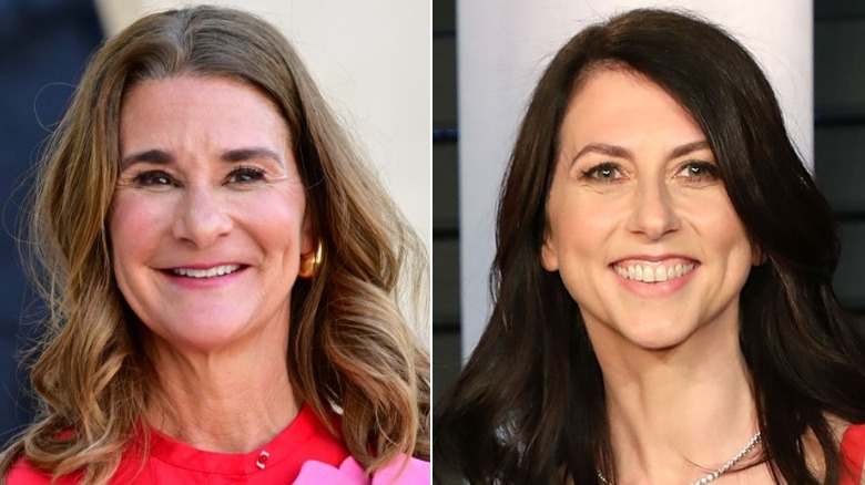 A split image of Melinda Gates and Mackenzie Scott smiling