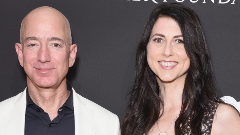 Chief Executive Officer of Amazon Jeff Bezos (L) and MacKenzie Bezos attend the 7th Annual Sean Penn & Friends HAITI RISING Gala benefiting J/P Haitian Relief Organization on January 6, 2018 in Hollywood, California (2018)