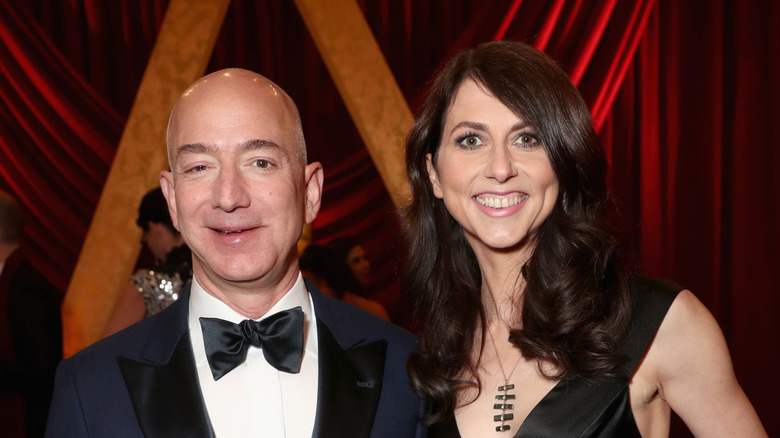 Jeff Bezos and Mackenzie Scott smiling at an event