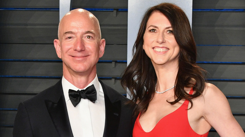 MacKenzie Scott posing with Jeff Bezos