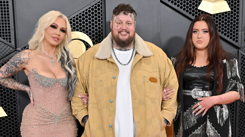 Jelly Roll and daughter Bailee Ann attend the Grammys