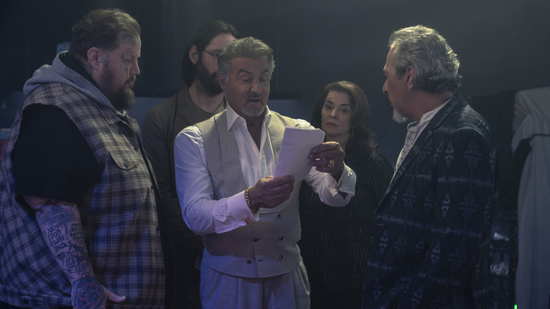 Jelly Roll and Sylvester Stallone in a scene from Tulsa King