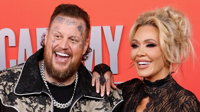 Jelly Roll and Bunnie Xo attend the 2025 Academy of Country Music Awards in Frisco, TX