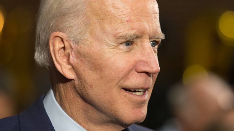 President Joe Biden smiling in profile