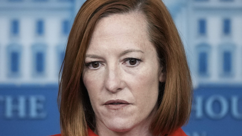 Press Secretary Jen Psaki speaking at the White House