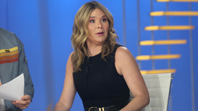 Jenna Bush Hager wearing a black dress, looking surprised on the 