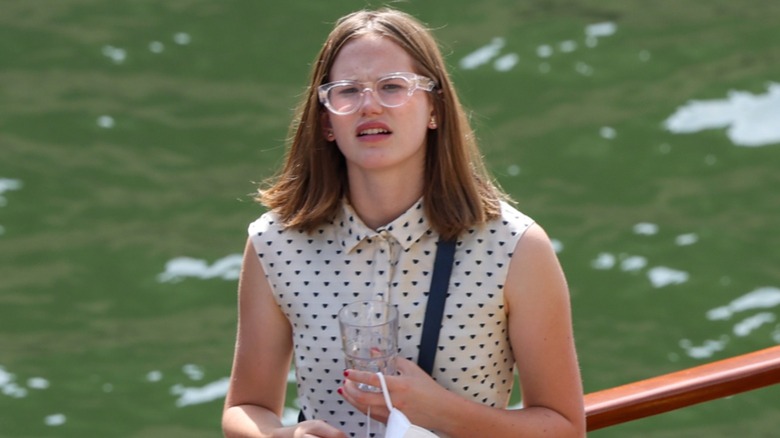 Violet Affleck takes a cruise on the River Seine in Paris, France (2022)