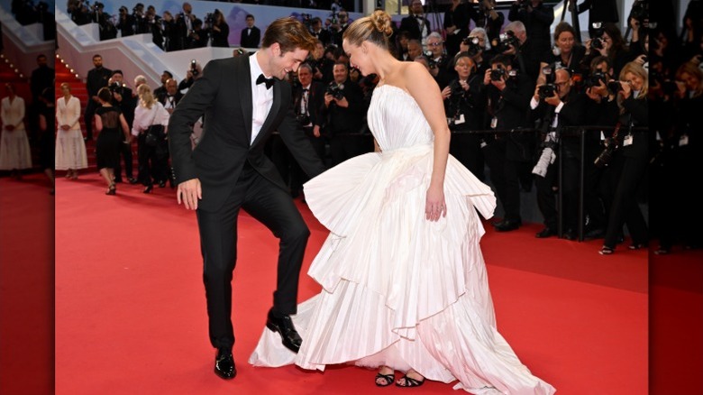 Robert Pattinson and Jennifer Lawrence on the red carpet at the 78th annual Cannes Film Festival in Cannes, France (2025)