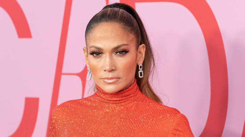 Jennifer Lopez smoldering at an event