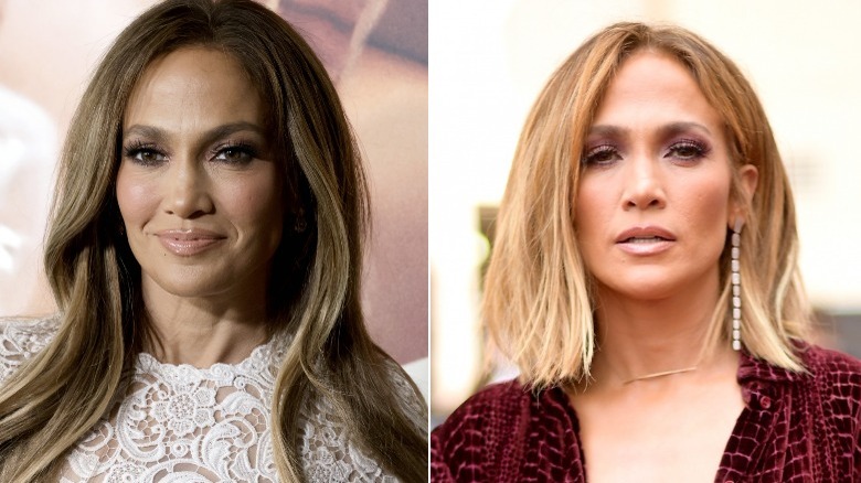 Jennifer Lopez poses on the red carpet