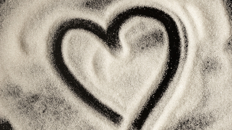 White heart made of sugar