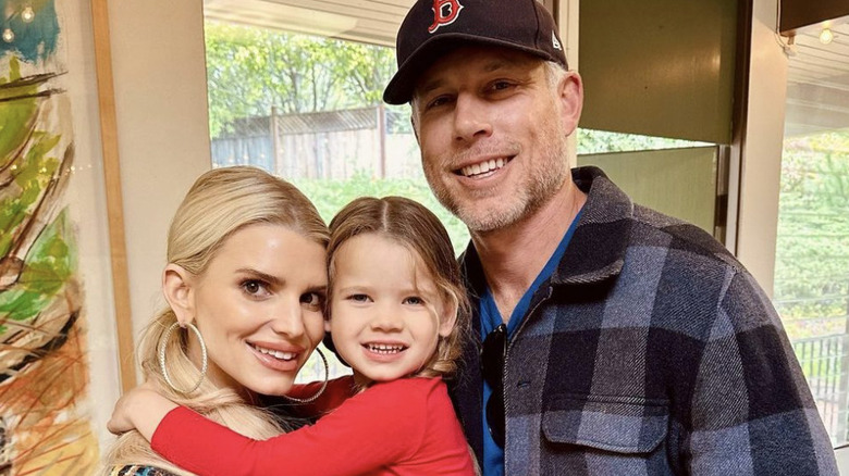 Jessica Simpson and Eric Johnson with daughter Birdie