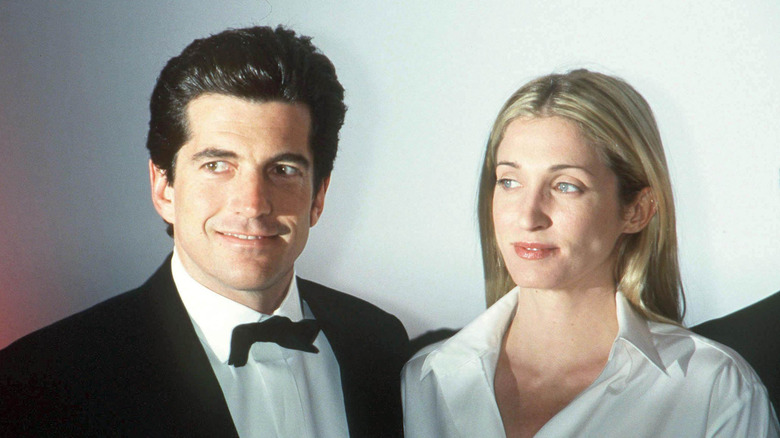 John F. Kennedy Jr. and Carolyn Bessette posing