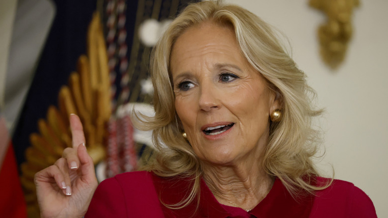 U.S. first lady Jill Biden speaks during the Classroom to Career Summit in the East Room of the White House on November 13, 2024 in Washington, DC (2024)