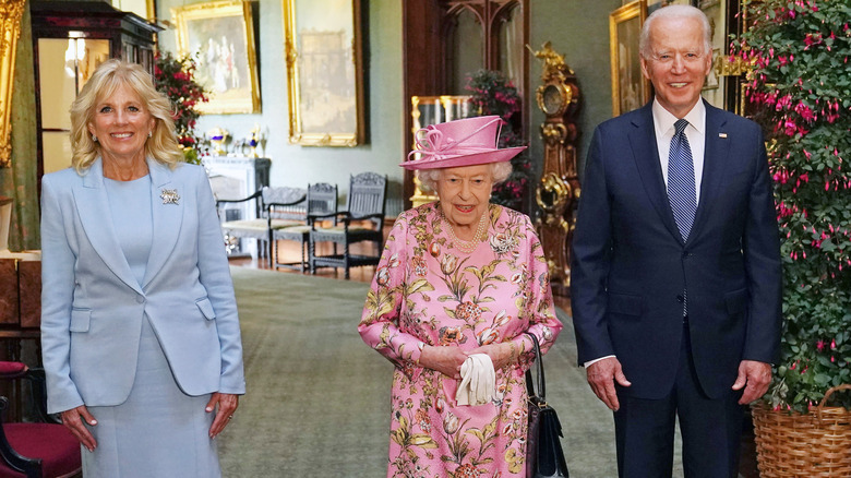 Queen Elizabeth with Jill and Joe Biden