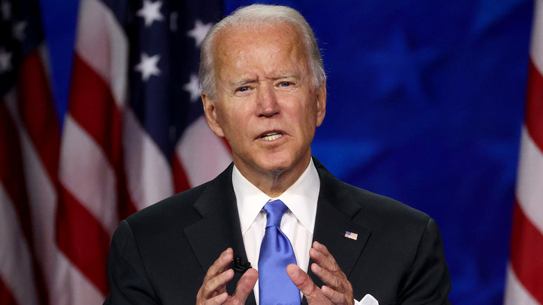 President Joe Biden delivering a speech